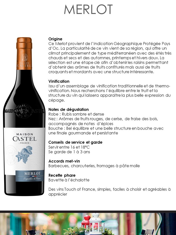 FICHE TECHNIQUE Maison Castel Merlot